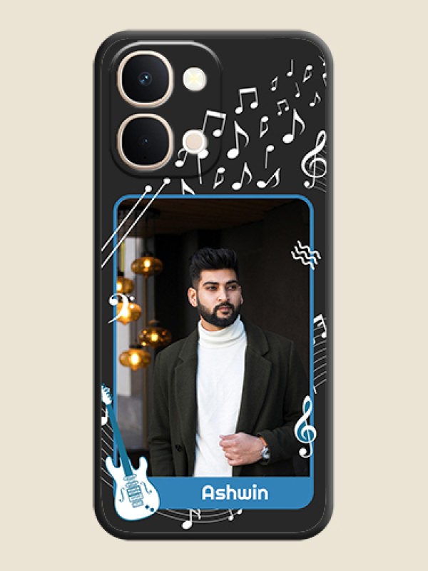 Custom Musical Theme Design with Text on Photo On Space Black Custom Soft Matte Mobile Back Cover - iQOO Z11X 5G