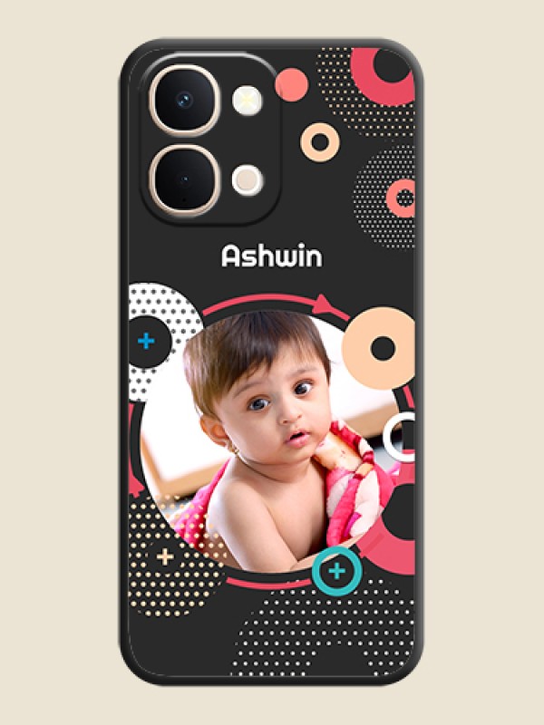 Custom Multicoloured Round Image On Space Black Custom Soft Matte Mobile Back Cover - iQOO Z11X 5G