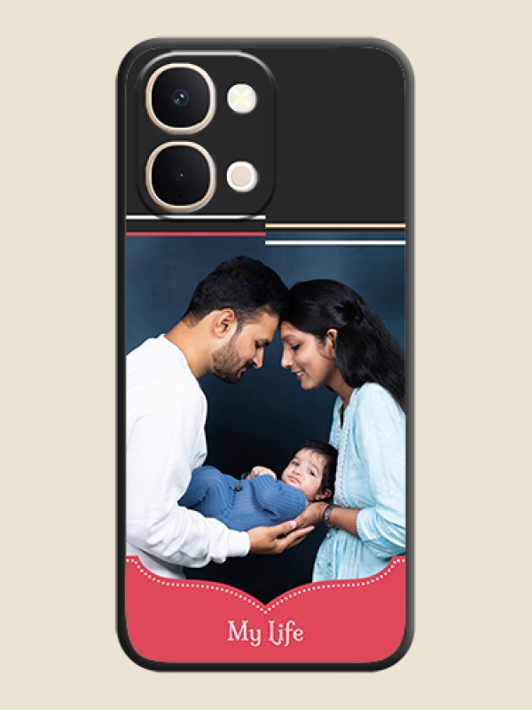 Custom Classic Plain Design with Name On Space Black Custom Soft Matte Mobile Back Cover - iQOO Z11X 5G
