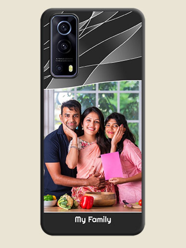 Custom Mixed Wave Lines on Photo on Space Black Soft Matte Mobile Cover - iQOO Z3 5G