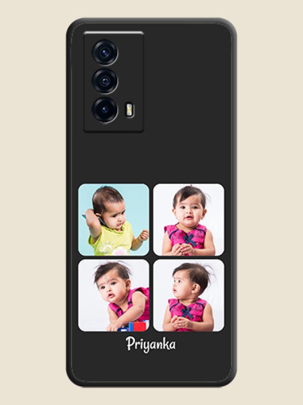 Custom Floral Art with 6 Image Holder on Photo on Space Black Soft Matte Mobile Case - iQOO Z5 5G