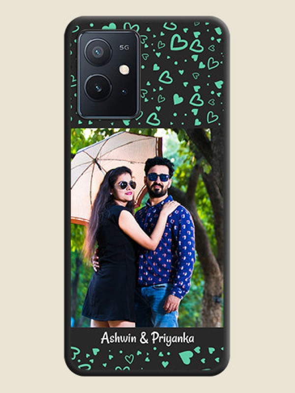 Custom Sea Green Indefinite Love Pattern on Photo on Space Black Soft Matte Mobile Cover - iQOO Z6 5G