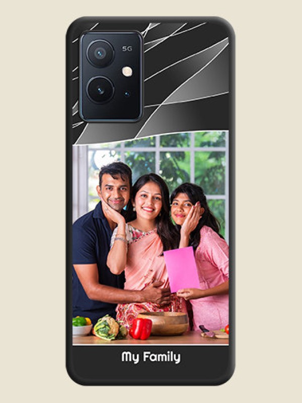 Custom Mixed Wave Lines on Photo on Space Black Soft Matte Mobile Cover - iQOO Z6 5G