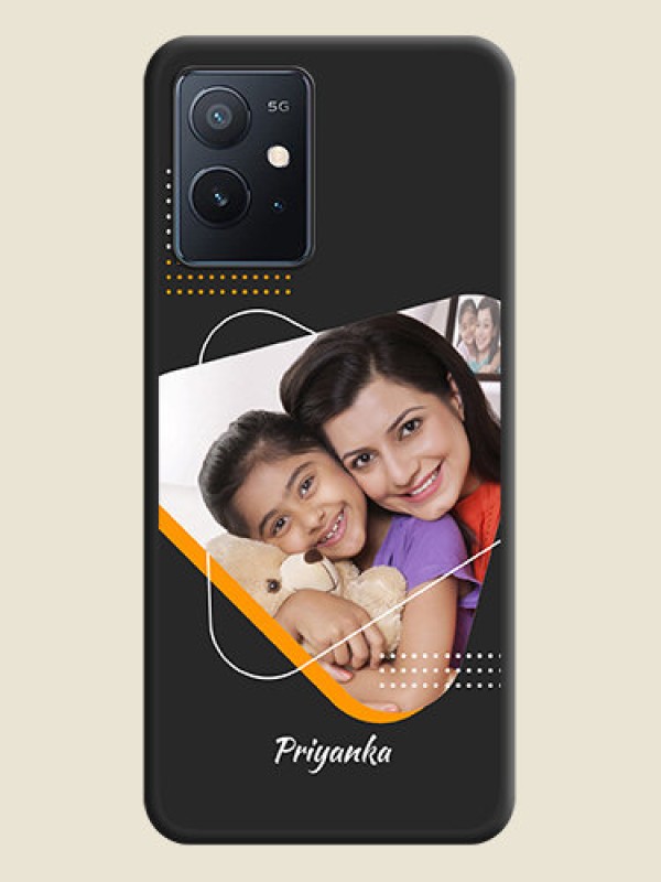 Custom Yellow Triangle on Photo on Space Black Soft Matte Phone Cover - iQOO Z6 5G