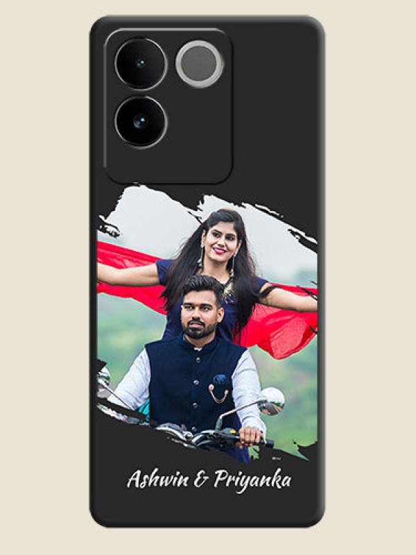 Custom Grunge Brush Strokes - Photo on Space Black Soft Matte Back Cover - iQOO Z7 Pro 5G