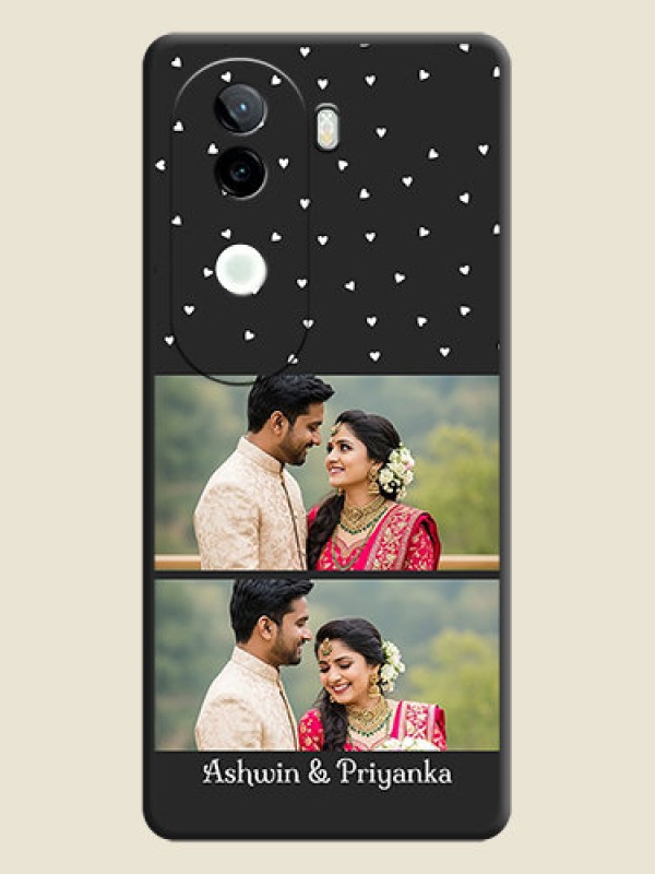 Custom Miniature Love Symbols with Name On Space Black Custom Soft Matte Mobile Back Cover - iQOO Z9s 5G