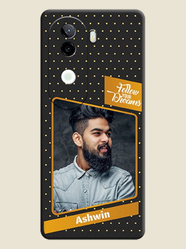 Custom Follow Your Dreams with White Dots On Space Black Custom Soft Matte Mobile Back Cover - iQOO Z9s 5G