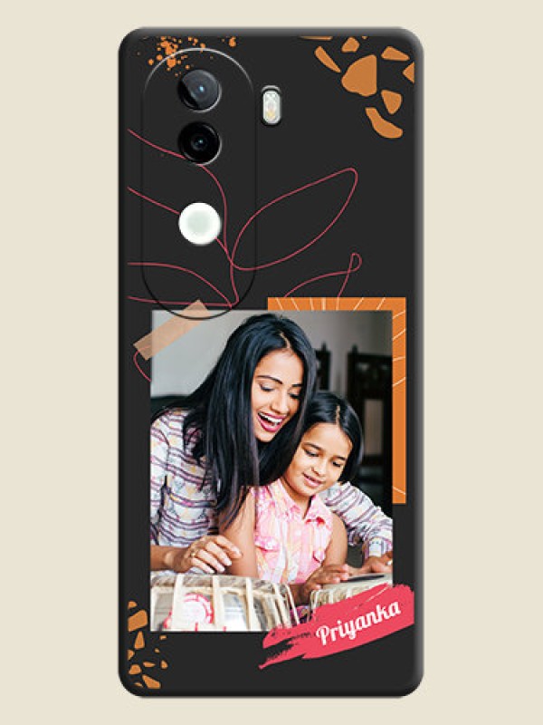 Custom Orange Photo Frame On Space Black Custom Soft Matte Mobile Back Cover - iQOO Z9s 5G