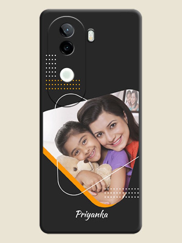 Custom Yellow Triangle on Photo On Space Black Custom Soft Matte Mobile Back Cover - iQOO Z9s 5G