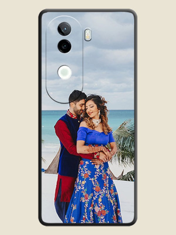 Custom Full Single Pic Upload On Space Black Custom Soft Matte Mobile Back Cover - iQOO Z9s 5G