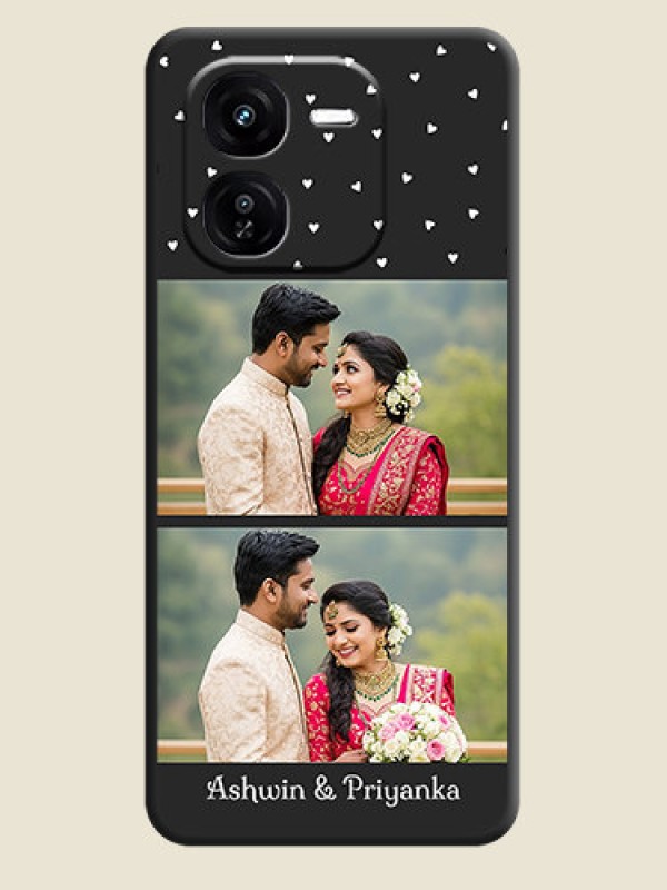 Custom Miniature Love Symbols with Name On Space Black Custom Soft Matte Mobile Back Cover - iQOO Z9X 5G