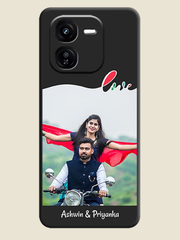 Custom Fall in Love Pattern with Picture on Photo On Space Black Custom Soft Matte Mobile Back Cover - iQOO Z9X 5G