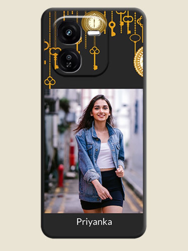 Custom Decorative Design with Text On Space Black Custom Soft Matte Mobile Back Cover - iQOO Z9X 5G