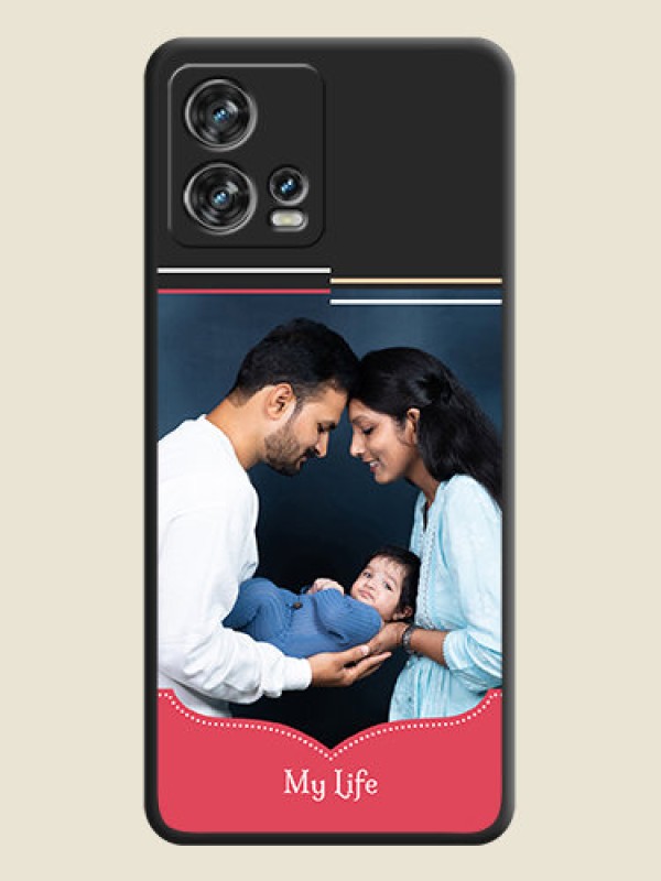 Custom Classic Plain Design with Name on Photo on Space Black Soft Matte Phone Cover - Motorola Edge 30 Fusion
