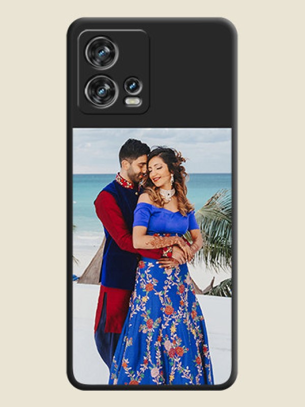 Custom Image Upload With Space Black Color On Custom Soft Matte Mobile Back Cover - Motorola Edge 30 Fusion