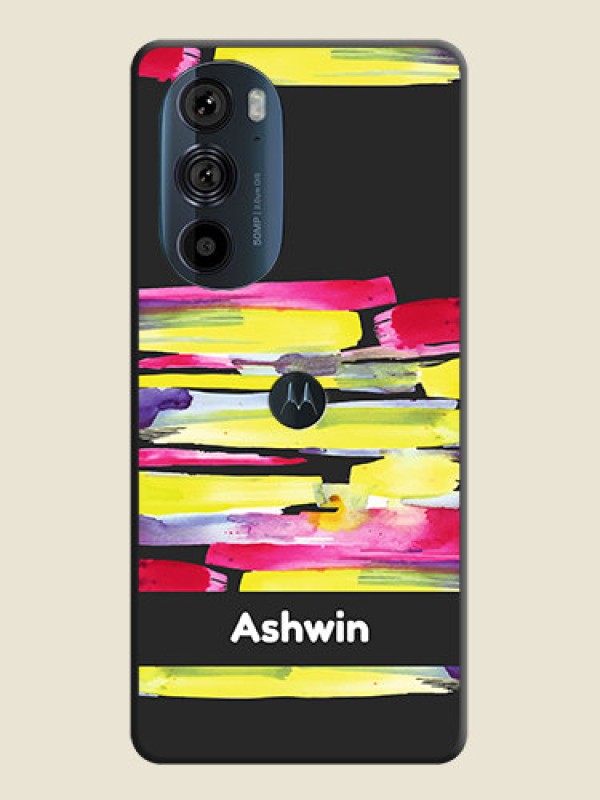 Custom Brush Coloured on Space Black Personalized Soft Matte Phone Covers - Edge 30 Pro