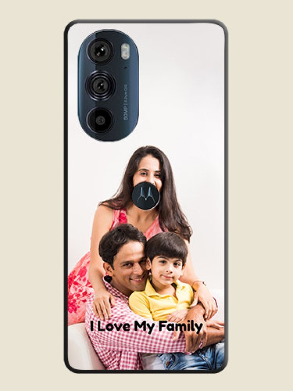 Custom Full Single Pic Upload With Text On Space Black Personalized Soft Matte Phone Covers -Motorola Edge 30 Pro