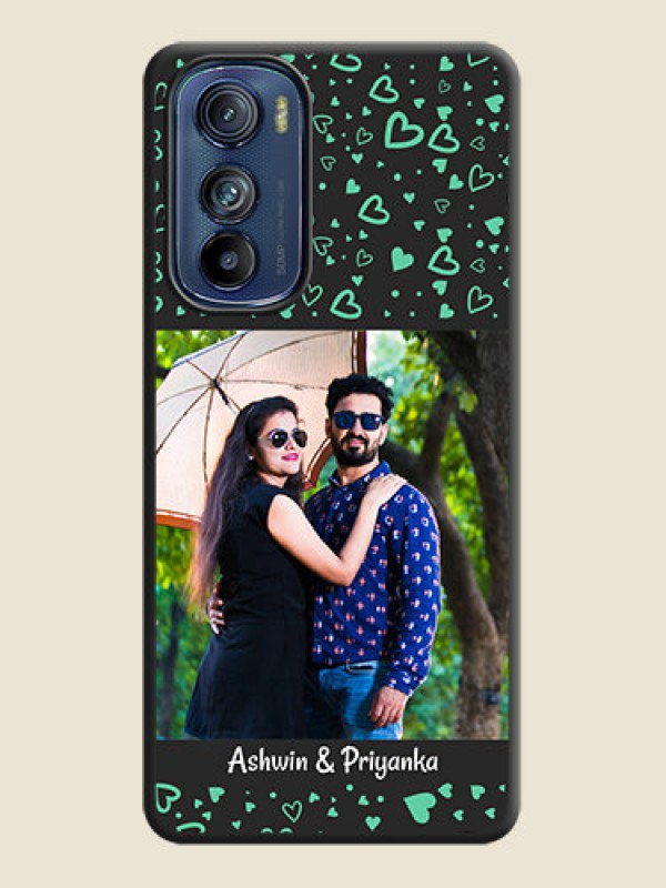 Custom Sea Green Indefinite Love Pattern on Photo on Space Black Soft Matte Mobile Cover - Motorola Edge 30