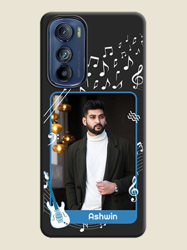 Custom Musical Theme Design with Text on Photo on Space Black Soft Matte Mobile Case - Motorola Edge 30