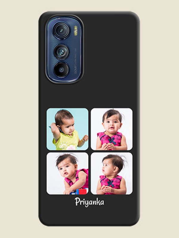 Custom Floral Art with 6 Image Holder on Photo on Space Black Soft Matte Mobile Case - Motorola Edge 30