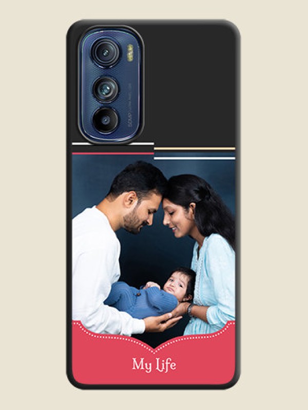 Custom Classic Plain Design with Name on Photo on Space Black Soft Matte Phone Cover - Motorola Edge 30