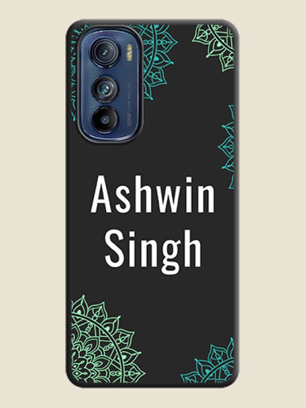 Custom Your Name with Floral Design on Space Black Custom Soft Matte Back Cover - Motorola Edge 30