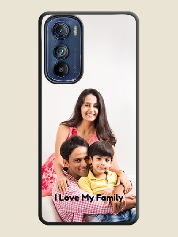 Custom Full Single Pic Upload With Text On Space Black Personalized Soft Matte Phone Covers -Motorola Edge 30