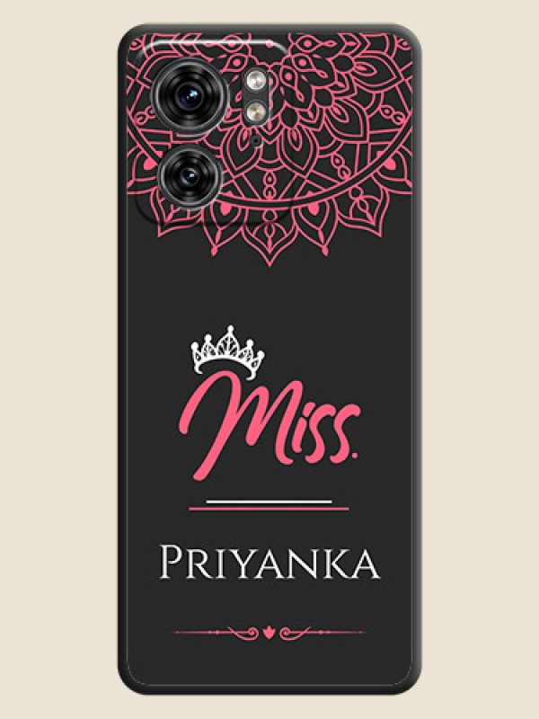 Custom Mrs Name with Floral Design on Space Black Personalized Soft Matte Phone Covers - Edge 40