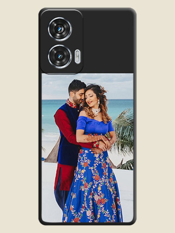 Custom Image Upload With Space Black Color On Custom Soft Matte Mobile Back Cover - Motorola Edge 50 Fusion