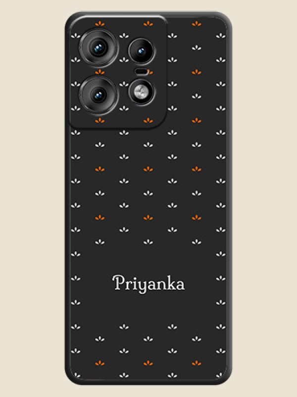 Custom Simple Pattern With Custom Text On Space Black Custom Soft Matte Mobile Back Cover - Motorola Edge 50 Pro 5G