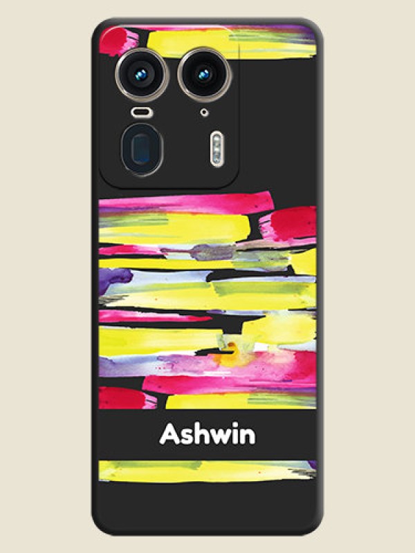 Custom Brush Coloured On Space Black Custom Soft Matte Mobile Back Cover - Motorola Edge 50 Ultra 5G