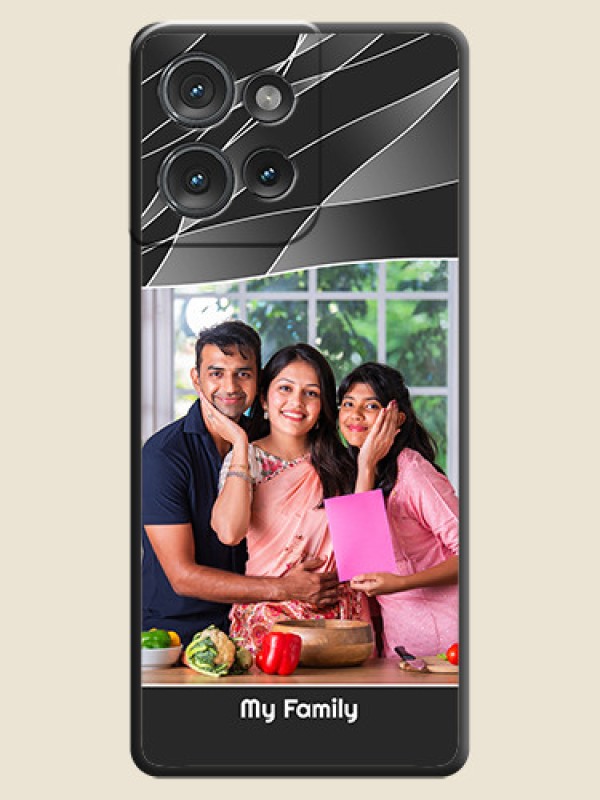 Custom Mixed Wave Lines on Photo On Space Black Custom Soft Matte Mobile Back Cover - Motorola Edge 50