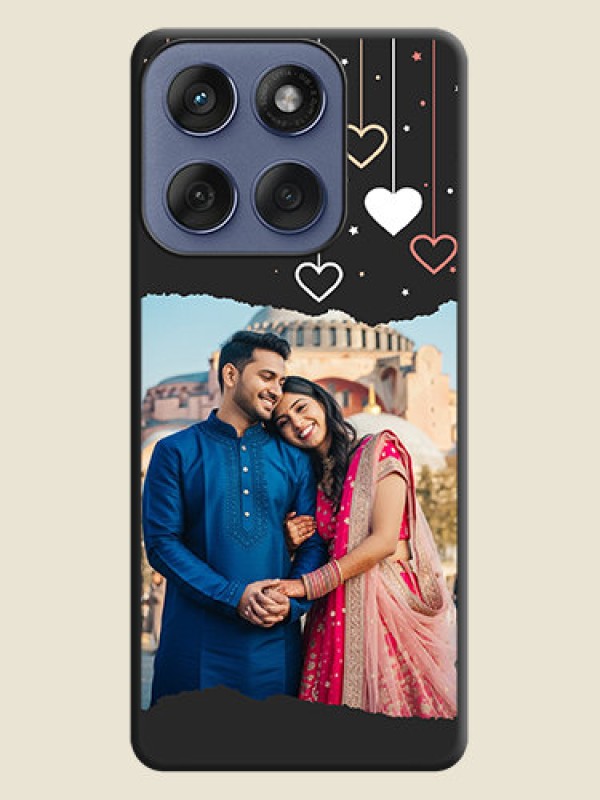 Custom Love Hangings with Splash Wave Picture On Space Black Custom Soft Matte Mobile Back Cover - Motorola Edge 60 Fusion