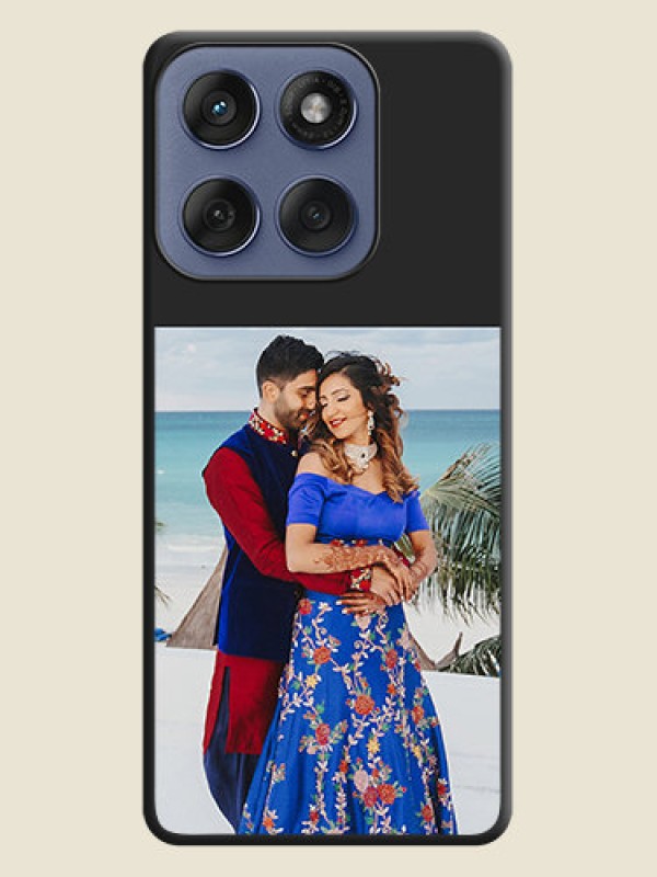 Custom Image Upload With Space Black Color On Custom Soft Matte Mobile Back Cover - Motorola Edge 60 Fusion