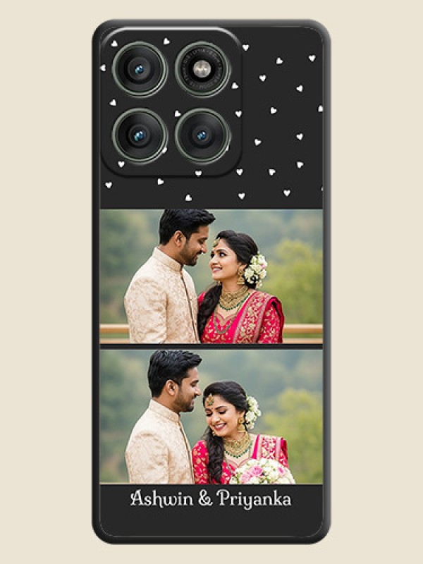 Custom Miniature Love Symbols with Name On Space Black Custom Soft Matte Mobile Back Cover - Motorola Edge 60 Pro 5G
