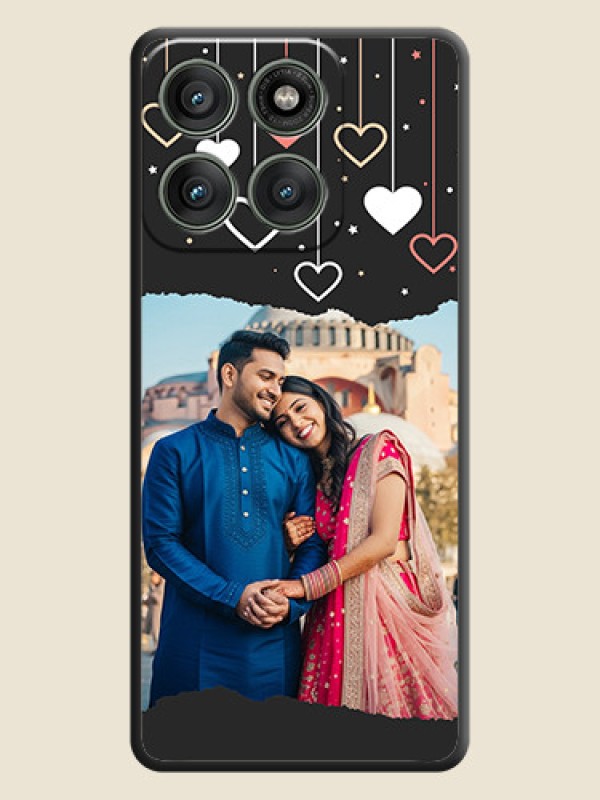 Custom Love Hangings with Splash Wave Picture On Space Black Custom Soft Matte Mobile Back Cover - Motorola Edge 60 Pro 5G