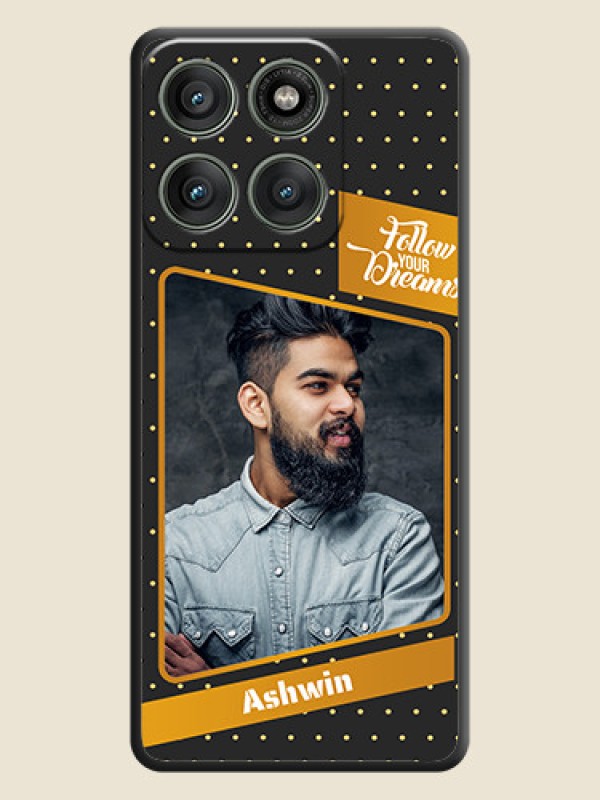 Custom Follow Your Dreams with White Dots On Space Black Custom Soft Matte Mobile Back Cover - Motorola Edge 60 Pro 5G