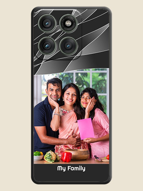 Custom Mixed Wave Lines on Photo On Space Black Custom Soft Matte Mobile Back Cover - Motorola Edge 60 Pro 5G