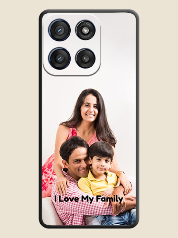 Custom Full Single Pic Upload With Text On Space Black Custom Soft Matte Mobile Back Cover - Motorola Edge 60 Stylus