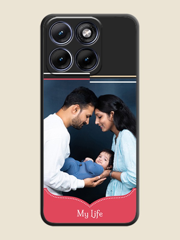 Custom Classic Plain Design with Name On Space Black Custom Soft Matte Mobile Back Cover - Motorola Edge 70 5G
