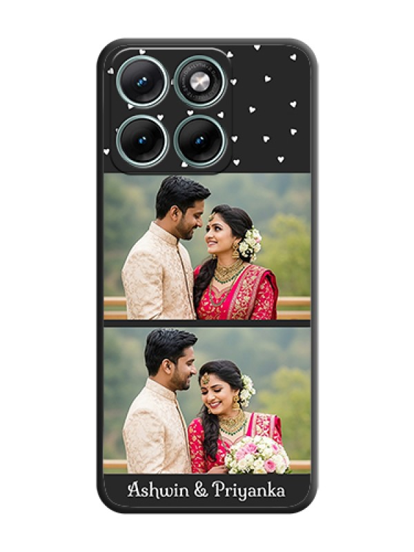 Custom Miniature Love Symbols with Name On Space Black Custom Soft Matte Mobile Back Cover - Motorola Edge 70 Fusion