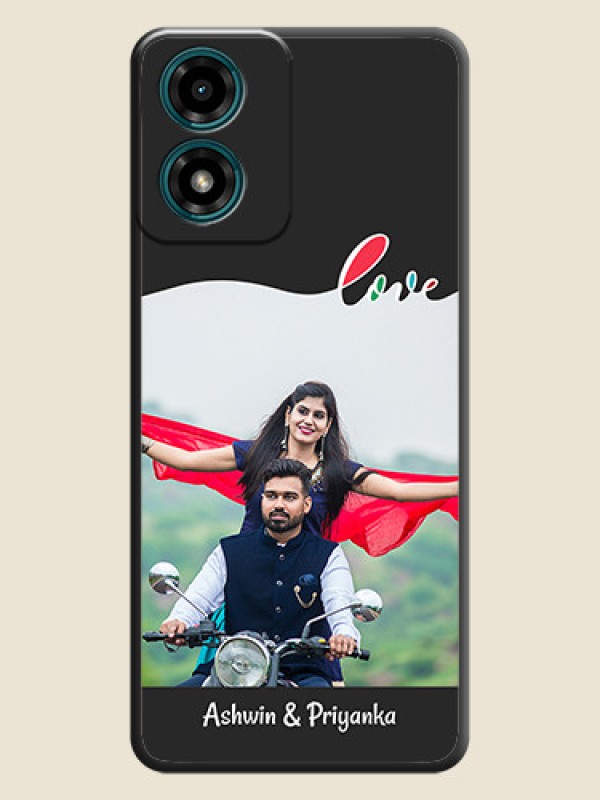 Custom Fall in Love Pattern with Picture - Photo on Space Black Soft Matte Mobile Case - Motorola G04