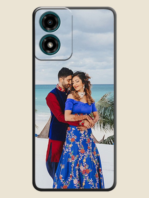Custom Full Single Pic Upload On Space Black Personalized Soft Matte Phone Covers - Motorola G04