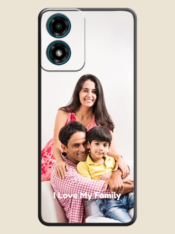 Custom Full Single Pic Upload With Text On Space Black Personalized Soft Matte Phone Covers - Motorola G04