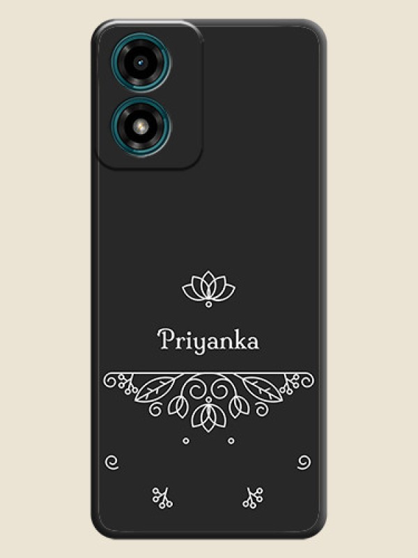 Custom Lotus Garden Custom Text On Space Black Personalized Soft Matte Phone Covers - Motorola G04