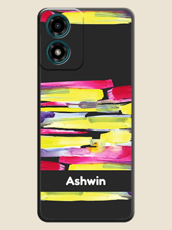 Custom Brush Coloured On Space Black Custom Soft Matte Mobile Back Cover - Motorola G04s