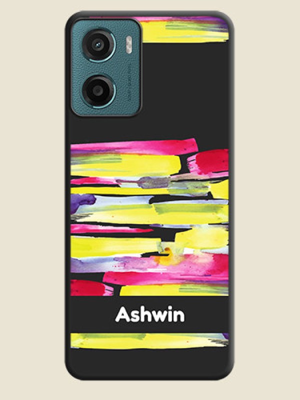Custom Brush Coloured On Space Black Custom Soft Matte Mobile Back Cover - Motorola G05