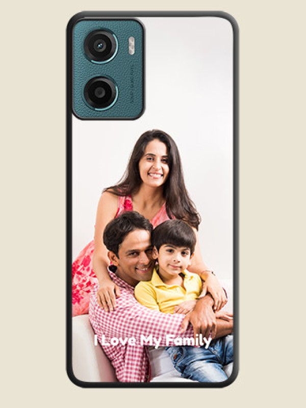 Custom Full Single Pic Upload With Text On Space Black Custom Soft Matte Mobile Back Cover - Motorola G05