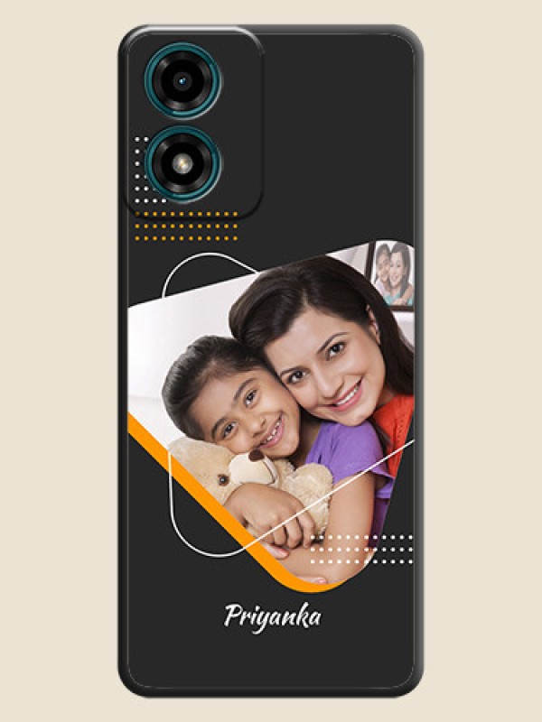 Custom Yellow Triangle - Photo on Space Black Soft Matte Phone Cover - Motorola G24 Power