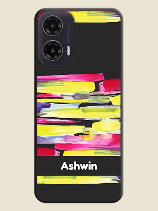 Custom Brush Coloured On Space Black Custom Soft Matte Mobile Back Cover - Motorola G35 5G